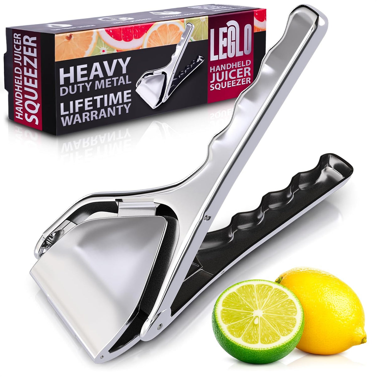 Fold Flat Lemon Squeezer Stainless Steel, Heavy Duty Citrus Juicer