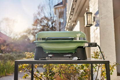 Weber Lumin Compact Outdoor Electric Barbecue Grill, Light Green - Great Small Spaces such as Patios, Balconies, and Decks, Portable and Convenient