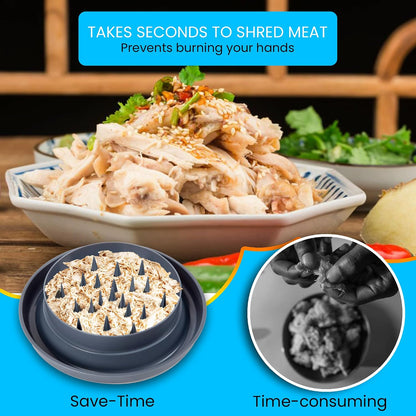 Chicken Shredder Tool for Meat, Large Chicken Breast Shredder with Lid, Anti-Slip Base & Ergonomic Handle,Heat Resistant, BPA Free, Dishwasher Safe