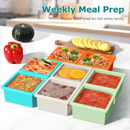 Silicone Freezer Molds for Soup Cube - 2-Cup Freezer Storage Container Tray with Lid,4 Pack Stackable Ice Cube Trays for Portion Control,Food Storage Meal Prep,Oven & Dishwasher Safe