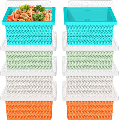 Silicone Freezer Molds for Soup Cube - 2-Cup Freezer Storage Container Tray with Lid,4 Pack Stackable Ice Cube Trays for Portion Control,Food Storage Meal Prep,Oven & Dishwasher Safe