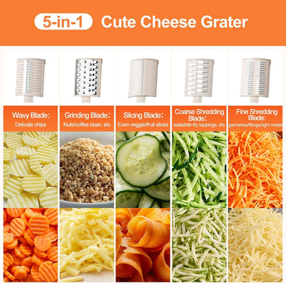 MOGAN 5-In-1 Electric Vegetable Cutter, Commercial Vegetable Dicer Slicer