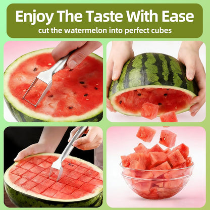 Watermelon Slicer Cutter,Fruit Cutter with Fork(2PCS)