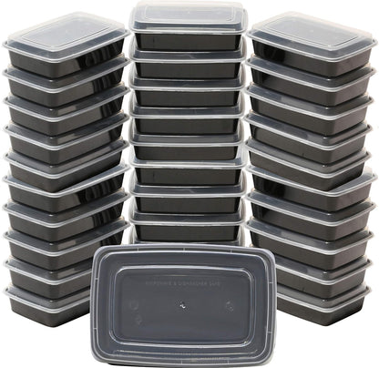 Simple Houseware 16 Pack 28-oz 1-Compartment Meal Prep Container, BPA-Free | Reusable BPA-Free Stackable Bento Box - Microwave, Freezer & Dishwasher Safe