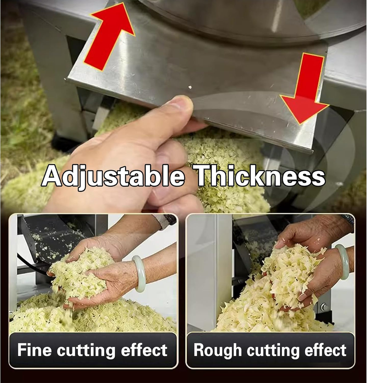 Commercial Vegetable Chopper 1800W Electric Breeding Crusher, 3500 RPM 50-120KG/H Stainless Steel Feed Processing Machine for Chicken Duck Pig, Adjustable Cutting, Home Farm Ranch Use (1500W)