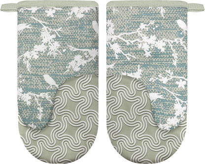 Mini Silicone Oven Mitts, Heat Resistant Kitchen Mittens 2-Pack Set