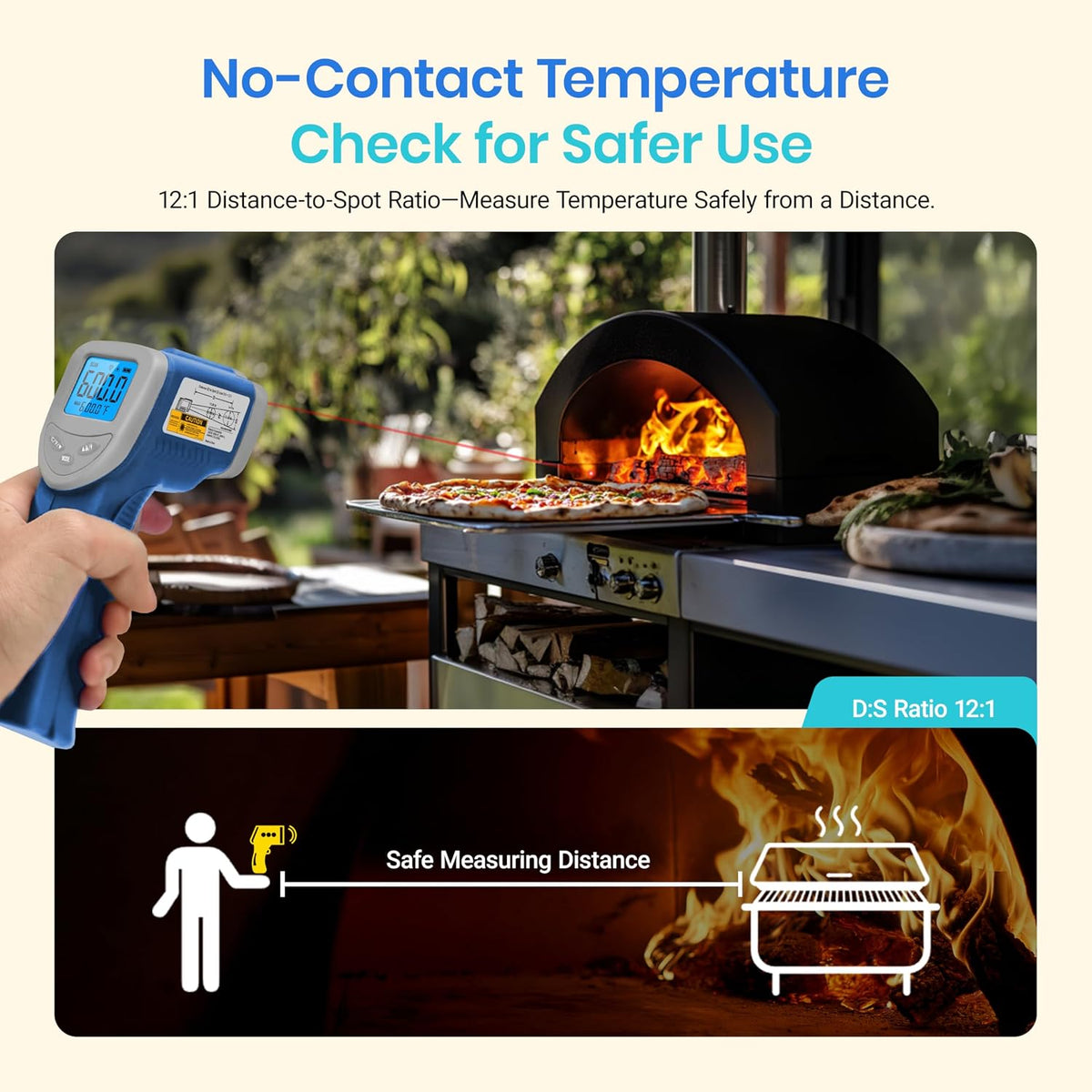 Etekcity Infrared Thermometer Laser Temperature Gun, -58°F~1130°F
