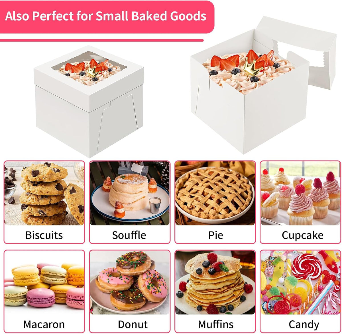 WINKIO Cake Boxes 12 inch, Cake Carrier Holder, Storage Transport Container
