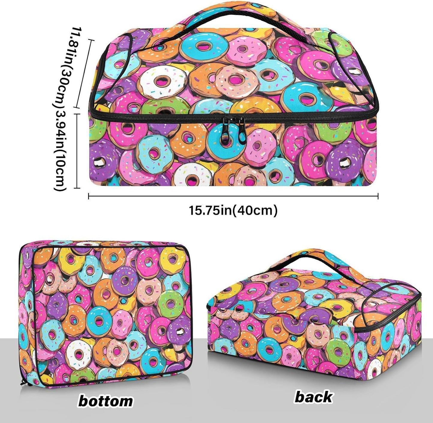 Casserole Carriers for Hot or Cold Food Reusable Casserole Dish Carrier Insulated Thermal Large Capacity Durable Perfect for Party Camping Family Gatherings Yellow Fish - Colors A