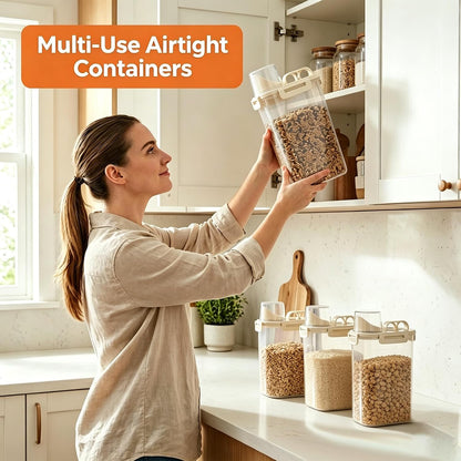 2 Lbs Small Cat Dog Food Storage Container for Bird Seed, Pet Food, 2 Pack | 2QT Versatile Dry Food Bin Portable Dispenser with Wide-Mouth Pour Spout for Rice, Flour, Cereal, Storage and Organization