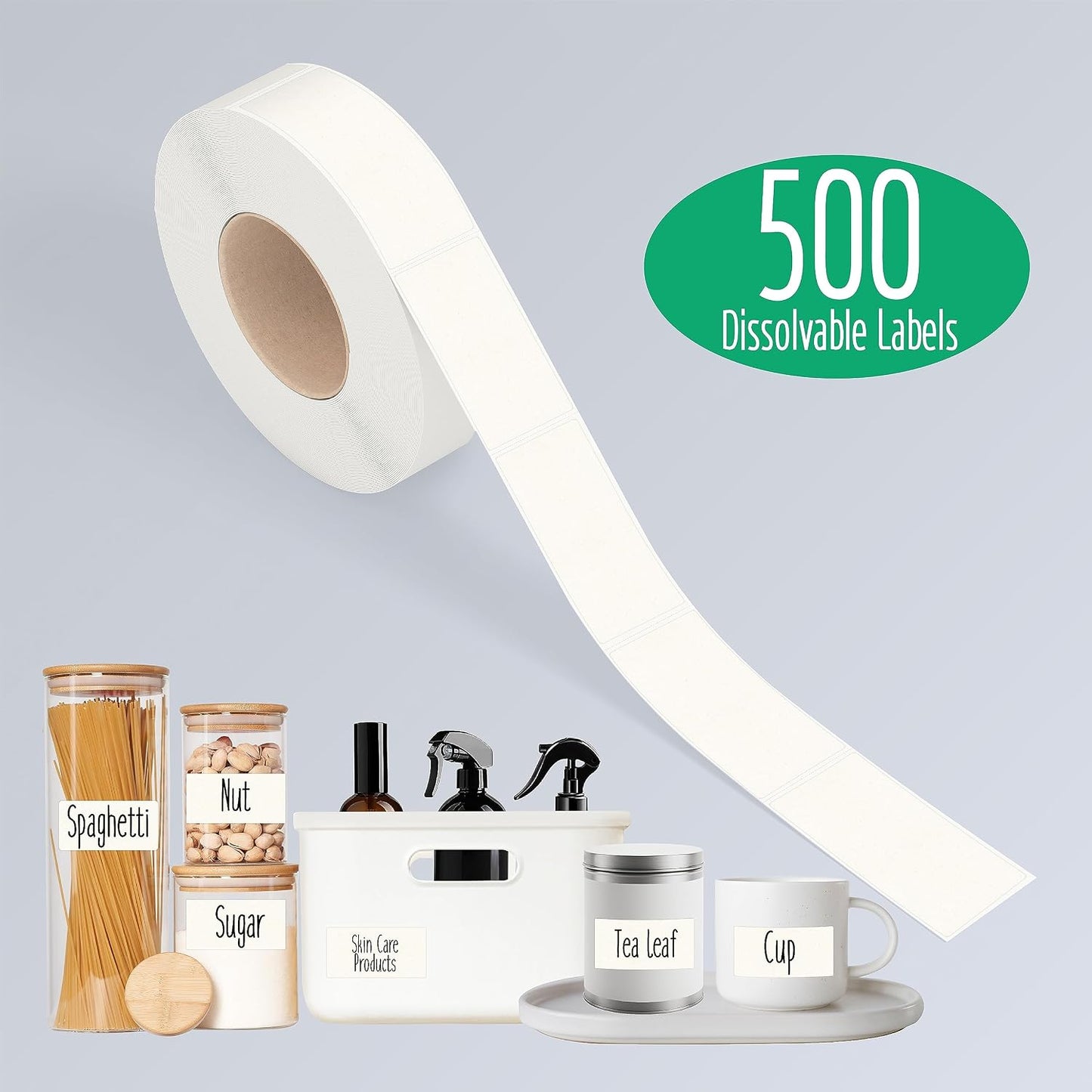 500 Freezer Refrigerator Food Labels Reminder Water Oil Resistant in Roll with Perforation Line,Removable Adhesive