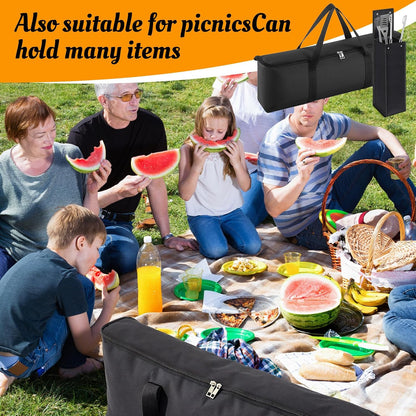 Amylove 2 Pcs Grill Utensil Tool Storage Bag Holder, 25×8.7×5 in Grill Accessory BBQ Carry Bag with Handle, 20x6x6 in Utensil Holder Pouch Oxford for Camping Hiking Picnic Travel, Extra Large Capacity