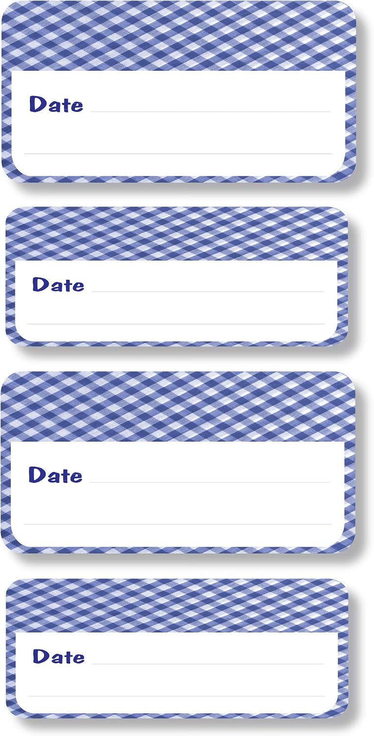 Lovable Labels Date-It Food Container Sticker Food Labels, 36 Pre-Printed Waterproof Freezer Labels, Reusable Refrigerator and Freezer Food Label Stickers. (Retro)
