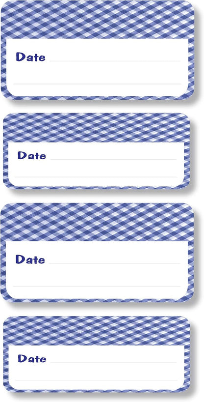 Lovable Labels Date-It Food Container Sticker Food Labels, 36 Pre-Printed Waterproof Freezer Labels, Reusable Refrigerator and Freezer Food Label Stickers. (Retro)