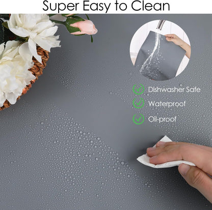 Extra Large Silicone Mat, 31.5x23.6 Inch Heat Resistant Mat for Kitchen Counter, Non Stick Silicone Baking Mat for Dough and Pastry, Thick Silicone placement Countertop Protector, Black countertop mat