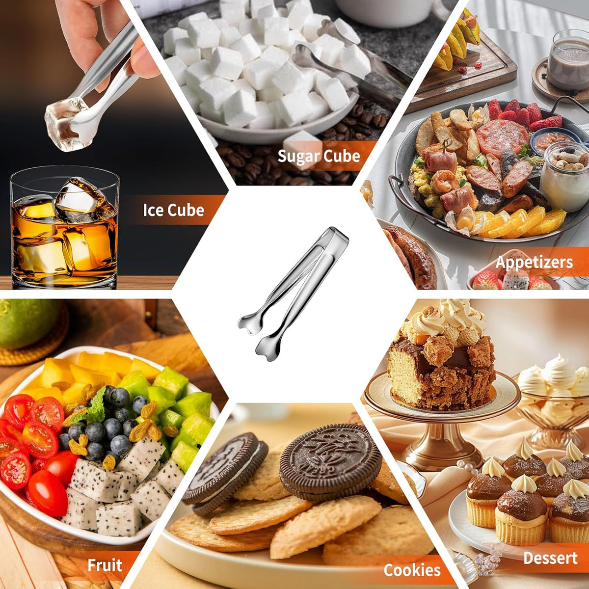 Mini Serving Tongs, Anytrp 18-Packs Stainless Steel Sugar Tongs, 4.3inch Ice Tongs Kitchen Appetizers Tongs for Coffee Bar, Tea Party, Desserts Party, Sugar and Ice Bucket