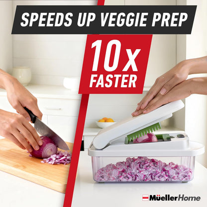 MUELLER HOME Pro-Series 10-in-1 Stainless Steel Multi Vegetable Chopper