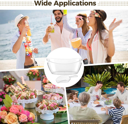2-Pack Ice Buckets For Parties with Scoops, Tongs, Wine Opener, Wine Stoppers, 5.5L Acrylic Ice Bucket, Champagne Bucket, wine buckets for parties, Easy-Carry Handle, Ideal for Bars, Parties, Home Use