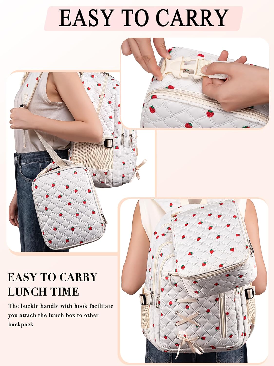 TuErCao Small Lunch Bag Lightweight Insulated Lunch Box for Women Work Portable Soft Cooler for Picnic Travel Road Trips, Loncheras para Mujer, Black