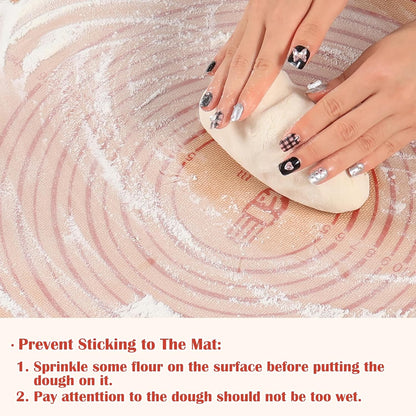 Non-slip Silicone Pastry Mat Extra Large with Measurements 36''By 24'' for Baking Mat, Counter/Dough Rolling/Oven Liner/Fondant/Pie Crust（Red）