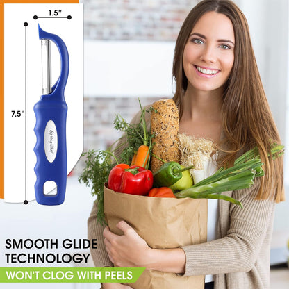 Spring Chef Premium Swivel Vegetable Peeler, Soft Grip Handle and Ultra Sharp Stainless Steel Blades - Perfect Kitchen Peeler For Veggie, Fruit, Potato, Carrot, Apple - Mango
