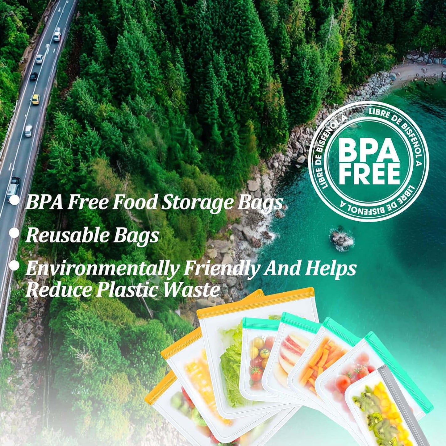 28 Pack Reusable Freezer Bags Food Storage Bags, BPA Free Reusable Bags, Food Storage Containers for Meal Prep Containers, Salad Fruit,Vegetables, Dishwasher Safe, 8 Gallon 10 Sandwich 10 Snack