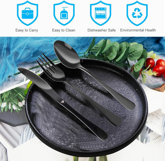 Travel Utensils With Case, Stainless Steel Reusable Portable Utensils Set With Case, Lengnoyp Travel Silverware Set