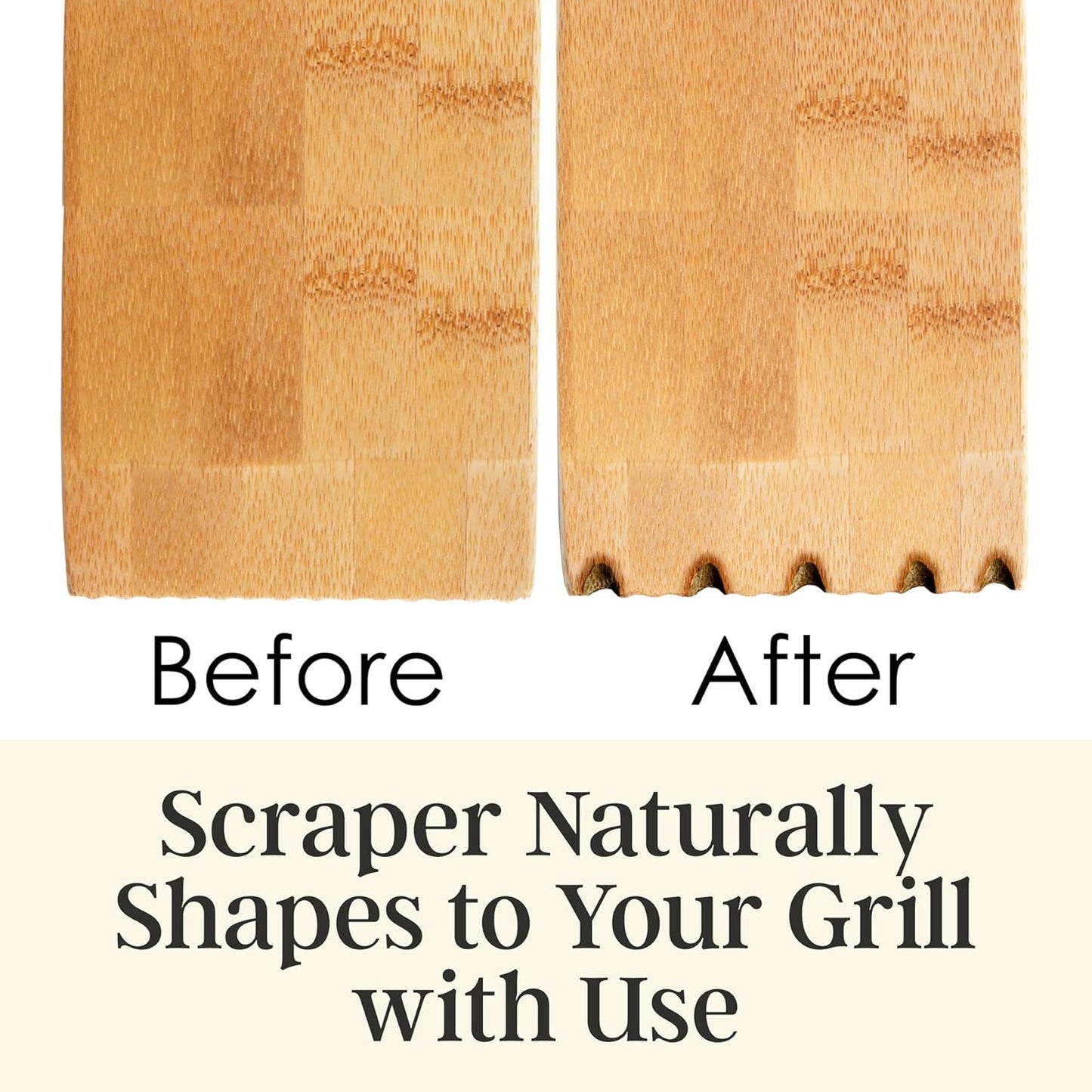 Totally Bamboo Grill Scraper with Bottle Opener – Bristle-Free Bamboo Wooden BBQ Scraper Tool for Outdoor Grill Cleaning – Ready for All Grates, Charcoal and Gas BBQs