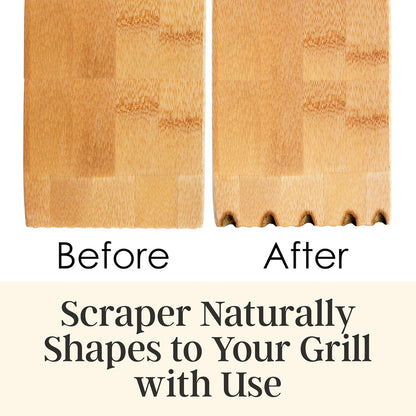 Totally Bamboo Grill Scraper with Bottle Opener – Bristle-Free Bamboo Wooden BBQ Scraper Tool for Outdoor Grill Cleaning – Ready for All Grates, Charcoal and Gas BBQs