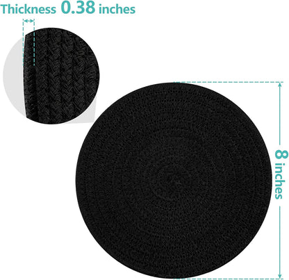 Trivets for Hot Dishes, Pots and Pans, 8 Inches Hot Pads 5 Pcs, Pot Holders for Kitchen, Heat Resistant Mat Protect Counter, Coasters Set Home Essentials Farmhouse Decor (Brown)
