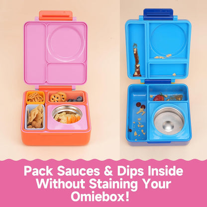 Dip Containers for OmieBox UP bento Box, 4 Pack Leakproof Salad Dressing Container To Go, Condiment Containers with Lids - Food Safe Silicone - 4.5 & 9 ounces