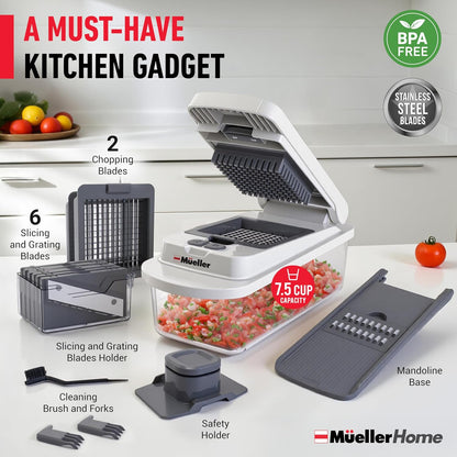 MUELLER HOME Pro-Series 10-in-1 Stainless Steel Multi Vegetable Chopper