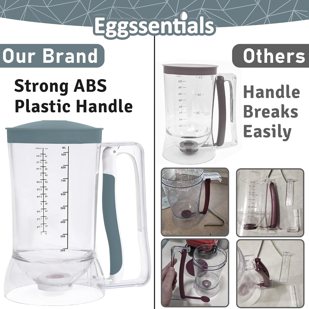 Eggssentials Pancake Batter Dispenser with Squeeze Handle Pancake Dispenser