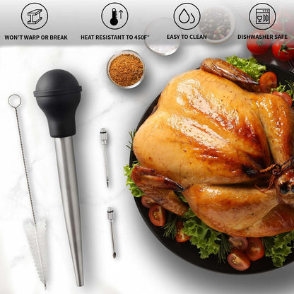 Zulay Kitchen Stainless Steel Turkey Baster