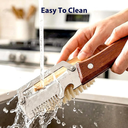Upgraded 3-in-1 Vegetable Peeler, Wooden Handle Stainless Steel Kitchen Peeler with Julienne Slicer and Bottle Opener, Multi-Functional Fruit Potato Veggie Kitchen Gadget (1)