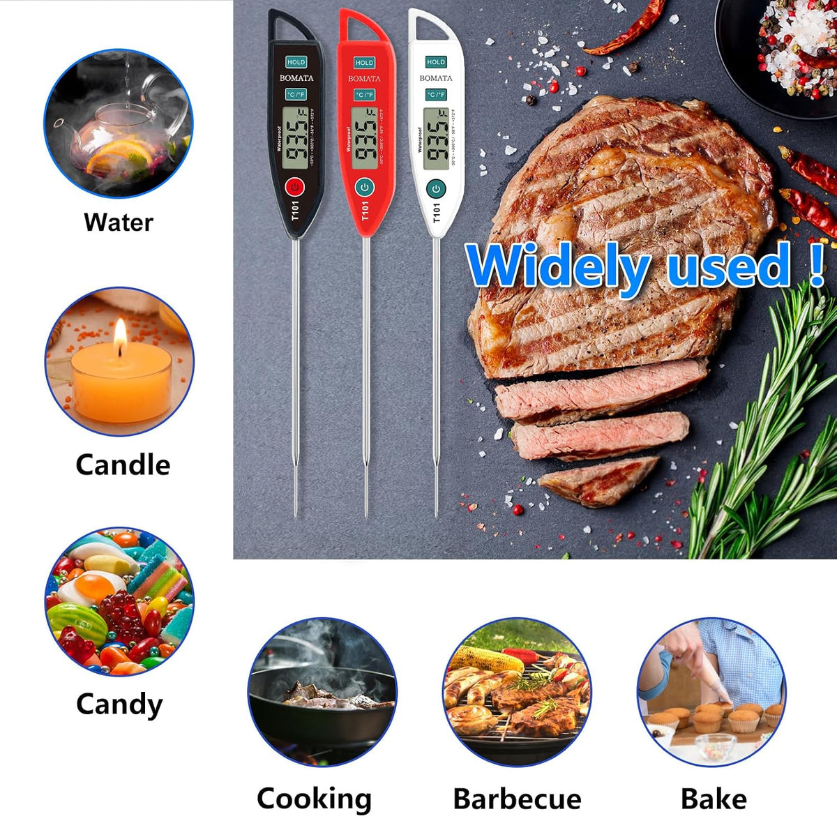 BOMATA Waterproof IPX7 Meat Thermometer, Food Thermometer