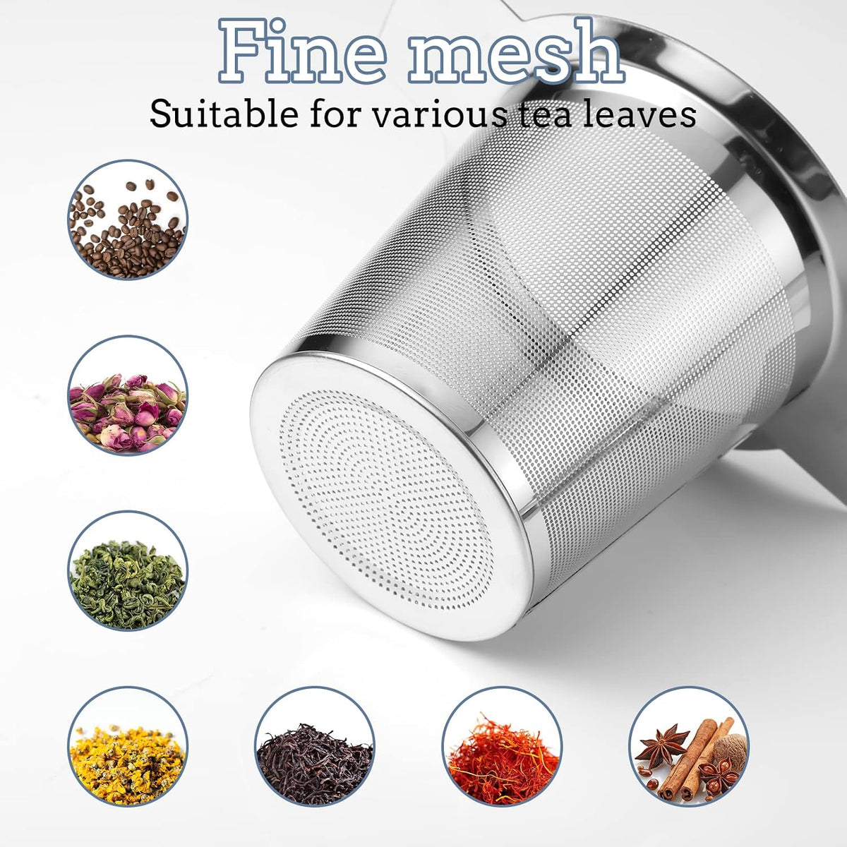 2 Pack Tea Infusers For Loose Tea, Stainless Steel Mesh With Lid