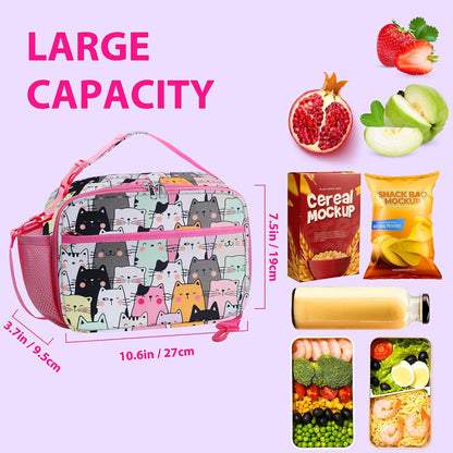 RLGPBON Kids Lunch Bag,Insulated Lunch Box for Girls,Lunch Bag Toddler Teen,School Daycare Cute Travel bags