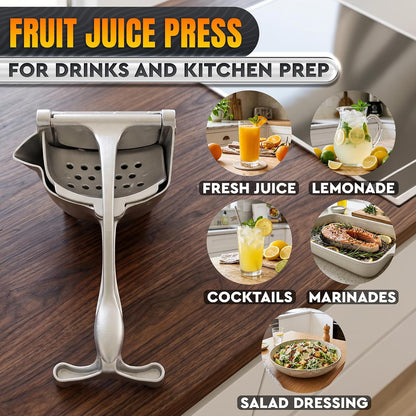 Fold-Flat Heavy Duty Handheld Lemon Squeezer Stainless Steel