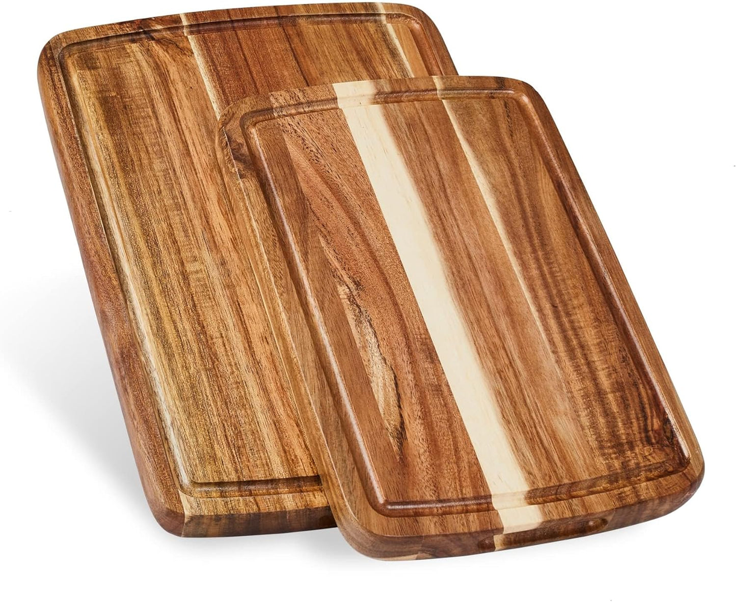 Sonder Los Angeles Doheny Wood Cutting Board Set | Acacia Edge Grain Cutting Board for Kitchen with Juice Groove | Perfect for Compact Daily Use | Gift Box Included | 14x10x1 in & 12x8x1 in