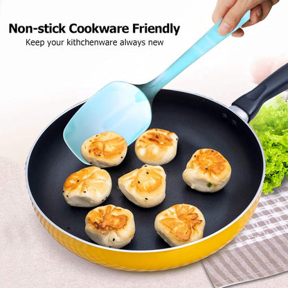 Silicone Marbled Spatula Set of 6, Black | 446F Heat-Resistant, One-Piece Steel Core, Non-Stick, Dishwasher Safe
