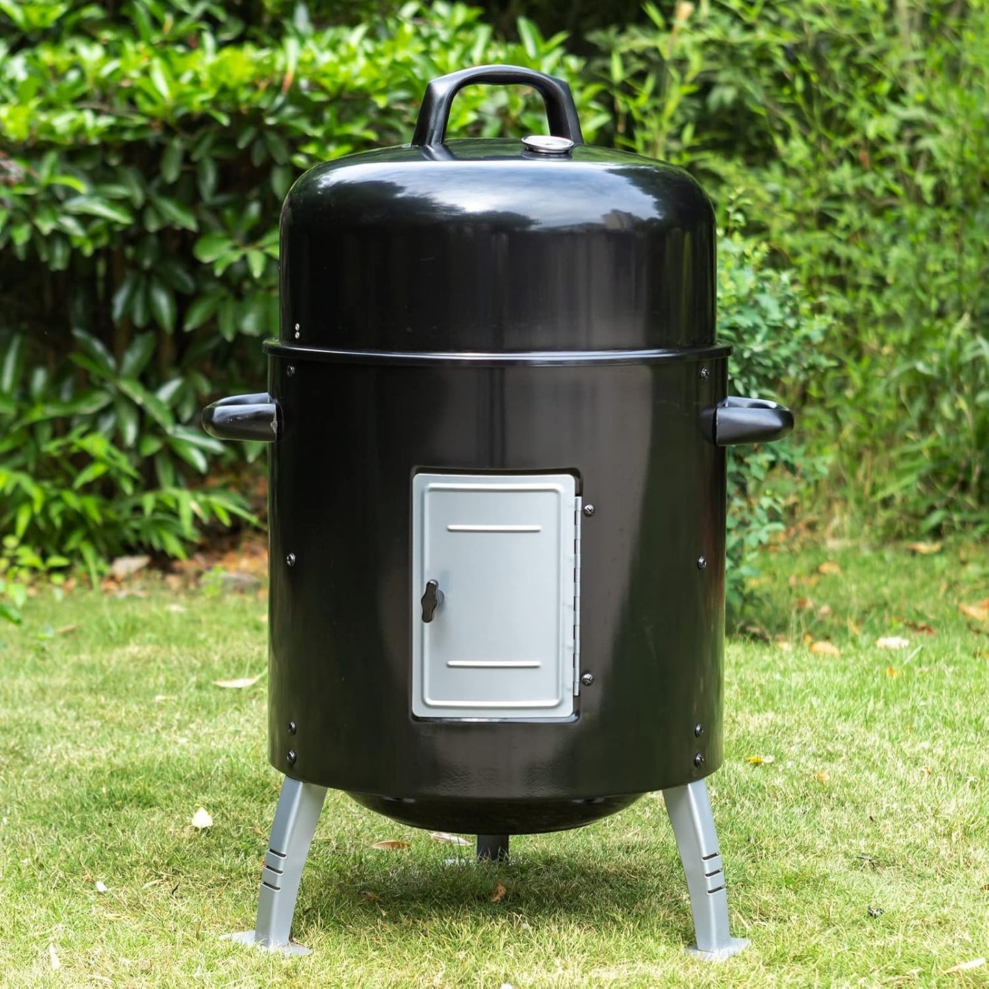 Sophia & William 18-Inch Vertical Charcoal Smokers BBQ Grills with Porcelain-Enameled Smoking Chamber & 2-Layer Smoking Shelves, Outdoor Smokers & Tabletop Grill Combo for Barbecue Camping(Black)