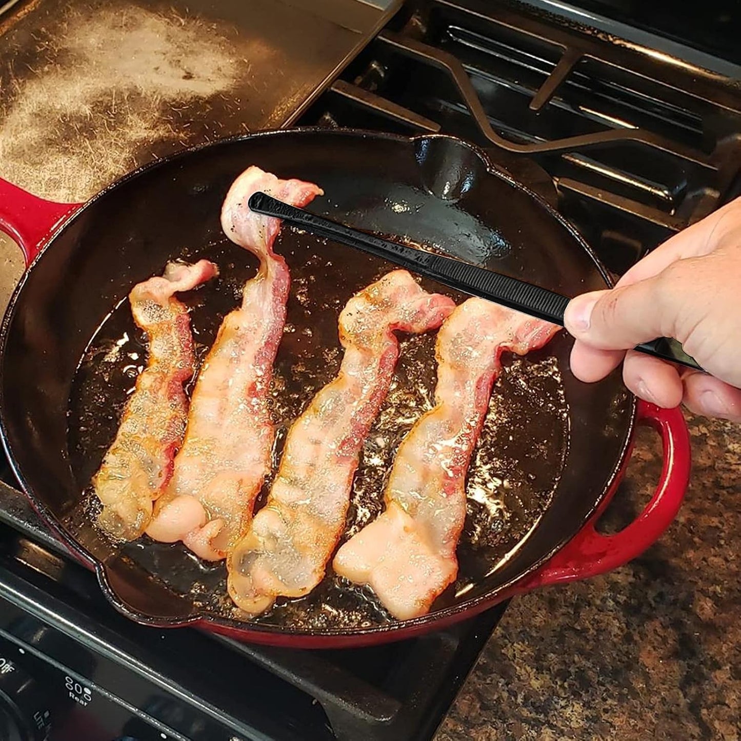 12-Inch Professional Kitchen & Cooking Tweezers Tongs - Stainless Steel Long Tweezer Tongs - BBQ,Plating,Multi-use