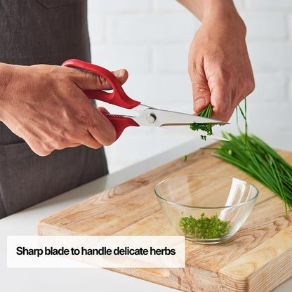Misen Heavy Duty Kitchen Shears - Stainless Steel, Versatile and Easy Clean Scissors for Meat, Herbs and Veggies - Ambidextrous Comfort Handle - Professional Grade - Black