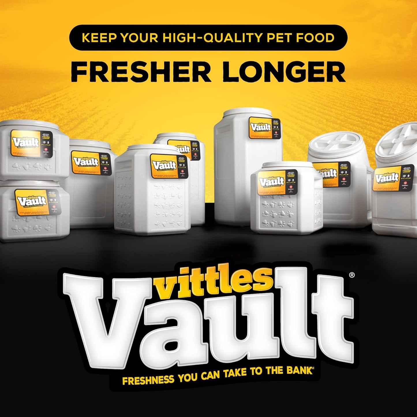 Vittles Vault Traditional Pet Food Storage Container For Dog Kibbles/Bird Seed/Oatmeal/Rice/Flour/Cereal, BPA Free Plastic, Sealed Airtight For Cat Food, Up To 50 lb, Made in USA, With Scoop, Gray