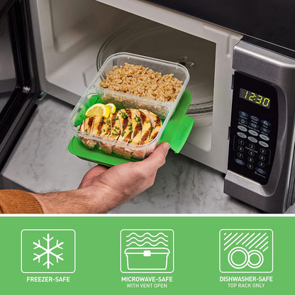 Sistema Nest It Meal Prep Food Storage Containers, 3 Compartments, 8 Cups, BPA-Free, 5-Pack