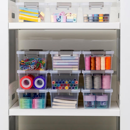 Citylife 6Packs 7.8Qt Plastic Storage Bins with Lids, Clear Organizer | Stackable totes Containers for Craft Supplies, Documents,Garage,Toys,Office and Classroom