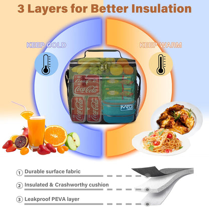 Tirrinia Insulated Lunch Box for Men/Women, Leakproof Lunch Bag for School Work, Large Lunch Tote Kids Boys Girls Student Back to School, Soft Cooler Office Picnic Beach Camping for Adults, Charcoal