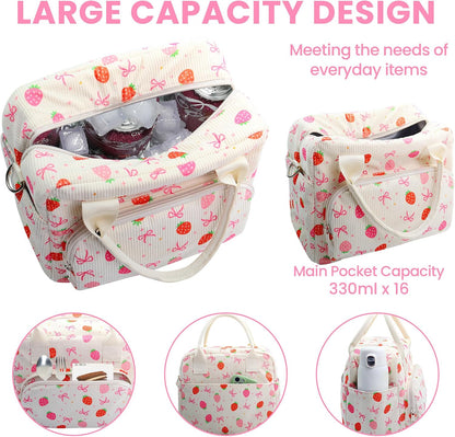RLGPBON Insulated Lunch Bag Teen Girls, Preppy Lunch Box Large Insulated Lunch Bag Reusable Lunch Tote Bag, Preppy LunchBag for Girls School Travel Picnic