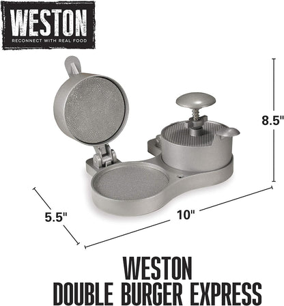 Weston Burger Press, Makes 4 1/2" Diameter Patties for Hamburger, Crab Cakes, Sausage, 1/4lb to 3/4lb, Single, Non-stick Heavy-Duty Cast Aluminum (07-0301)